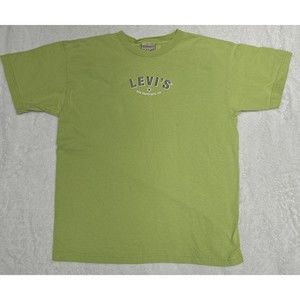 Vintage 90s Levis Red Tab T-Shirt Mens Samll USA Made Green Cotton Crew Neck